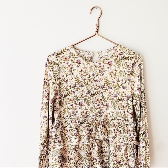 Urban Outfitters | Green Floral Babydoll Dress Medium - Picture 7 of 8
